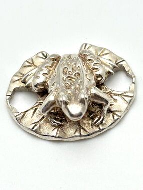 Lestage Convertible Sterling Frog on Lilypad Bracelet Clasp